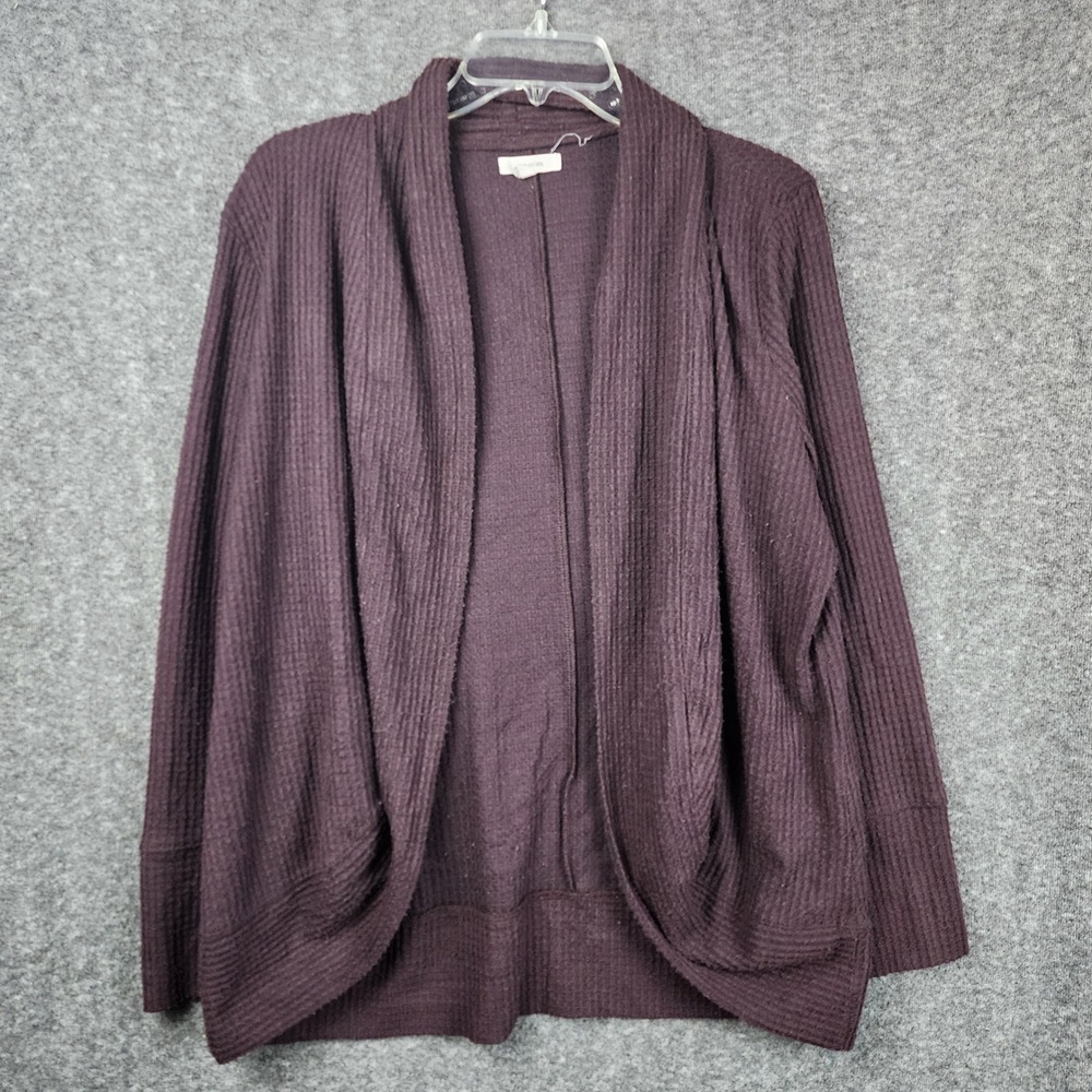 Maurices Waffle Knit Cardigan Womens XXL Open Front Draped Shawl Collar